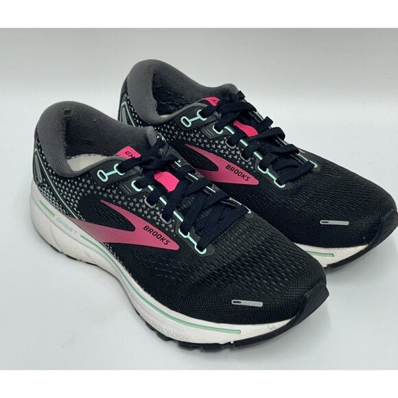 Brooks Ghost 14 Running Shoes Black/Pink Womens Size 6.5 Wide *no Insoles READ - Picture 2 of 13